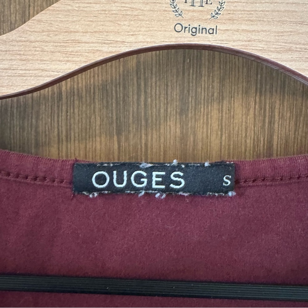 Ouges Maroon Long Sleeve Dress Size Sm - image 2